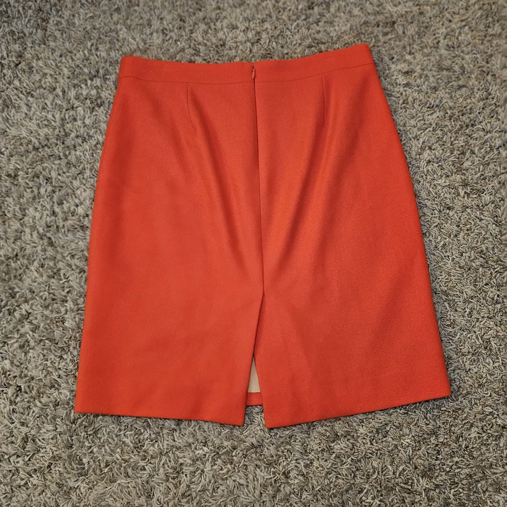 J. Crew The Pencil Skirt‎ Wool Blend  Women's Size 8 Red Orange Preppy Academia